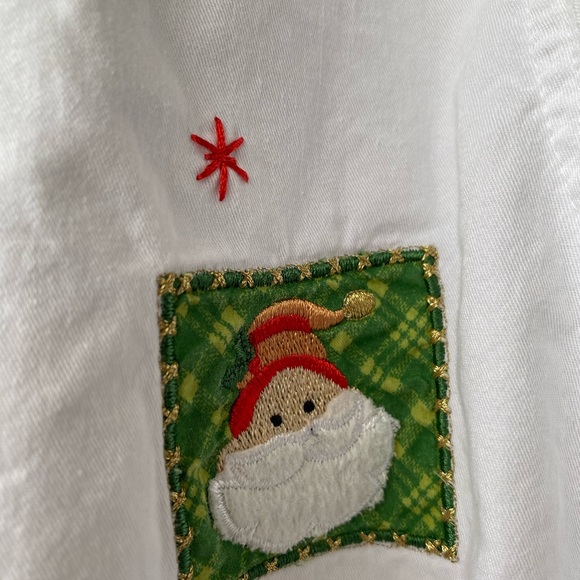 CHRISTMAS PATCHWORK SHIRT Holiday Blouse Women Button-Down 2X Cute - Picture 10 of 16
